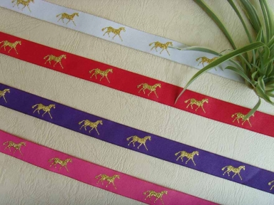polyester damask horse ribbon