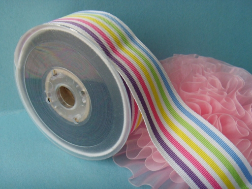 polyester rainbow striped grosgrain ribbons