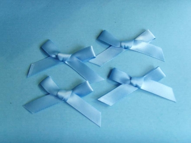 blue polyester satin ribbon bows