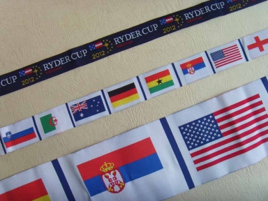 banderas de las cintas del telar jacquar del poliester del mundo