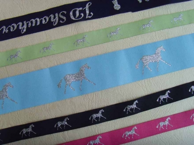 silver damask horse ribbon for horse racing festival