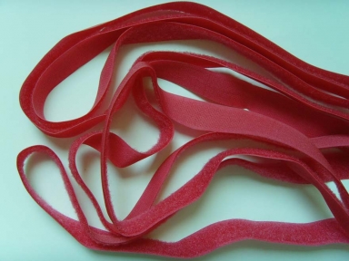 nylon de color rojo de 25mm gancho y lazo de cinta