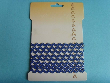 dark blue ricrac ribbon with metallic yarns for decoration