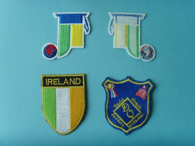 custom Blue DQ and Ireland embroidery patch