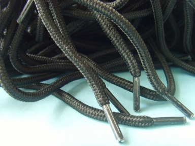 6mm round polyester shoelace in black colour
